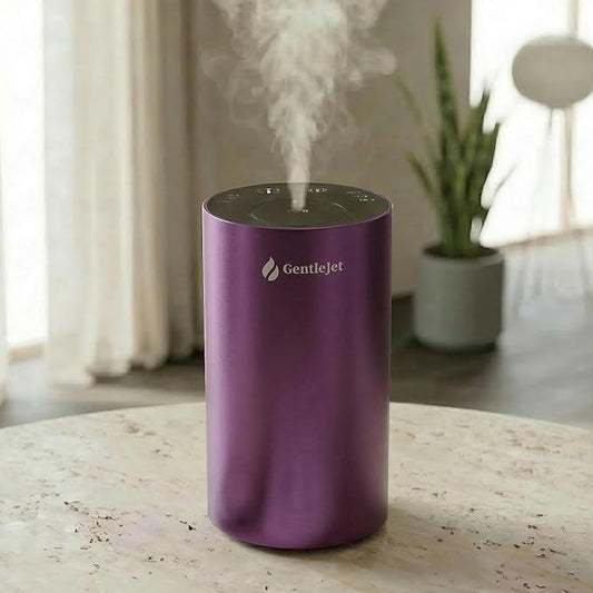 GentleJet LiteMist Waterless Nebulizing Essential Oil Diffuser – Cold Air Aromatherapy, USB-C Cordless 2000mAh Battery, Aluminum Portable for Home Office Car, 20ml