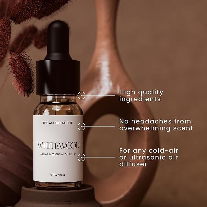 The Magic Scent Whitewood Diffuser Oil - Hotel & Home Luxury Scents Inspired by 1 Hotel Miami, Compare to My Way Diffuser Oil Scents for Home, Designed for Use in All Diffusers - 0.3 fl oz, 10 mL