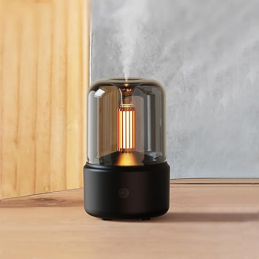 LONCIN Essential Oil Diffuser, 150ml Aromatherapy Diffuser with Auto Shut-Off Function, Ultrasonic Diffusers for Essential Oils, Cool Mist Humidifier with Warm Lights, for Home & Office-Black