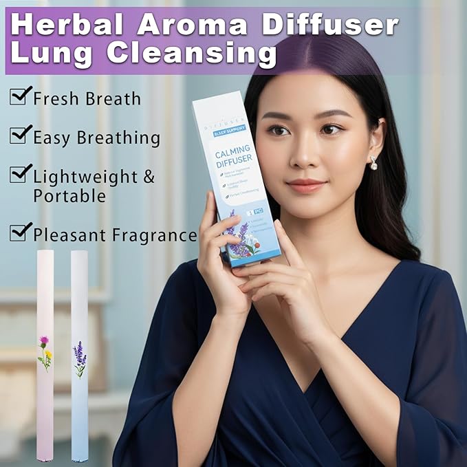 2 PCS Herbal Diffuser Pen Quit Smoking,Mullein Diffuser Pen with Mint and Thyme for Lung Cleansing, Freshens Breath & Quitting Bad Habit - Up to 600 Uses
