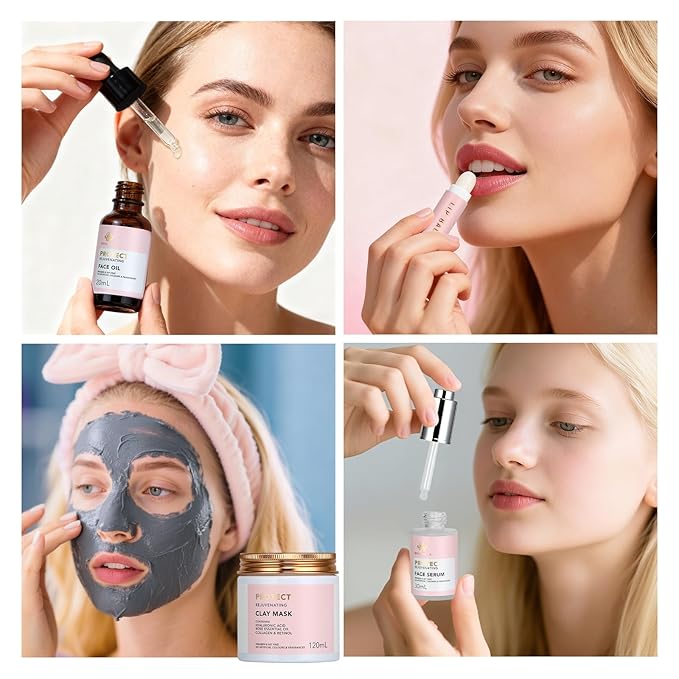 Mother's Day Gift, Spa Gifts 30pcs Rose Facial Skin Care Set for Women, Face Cream, Bath Oil, Serum, Shower Accessories, Bath and Body & Facial Kit, Birthday, Christmas, Valentine's, Bridal Shower