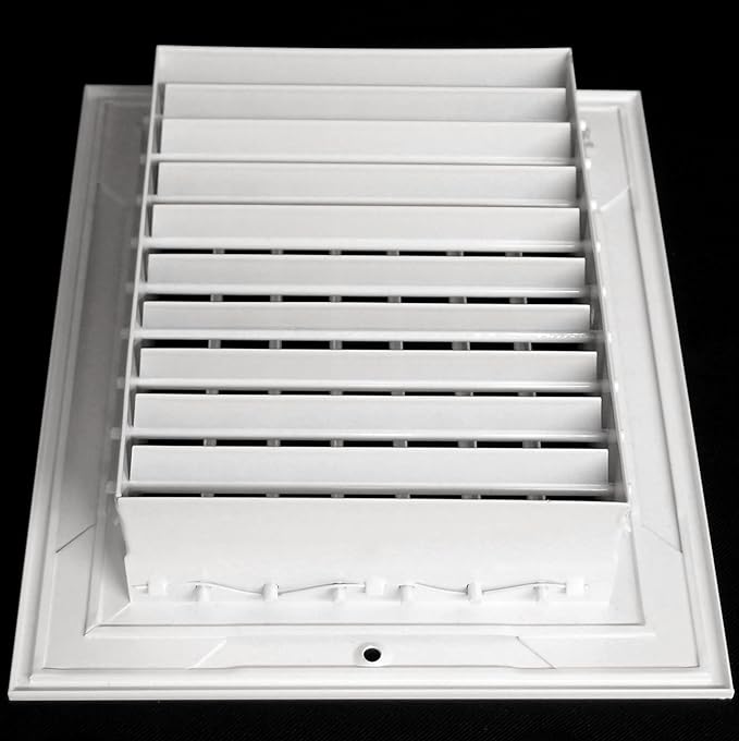 HVAC Premium 10''w X 4''h Aluminum Double Deflection Adjustable Air Supply HVAC Diffuser - Full Control Vertical/Horizontal Airflow Direction - Vent Duct Cover [Outer Dimensions: 11.6''w X 5.6''h]