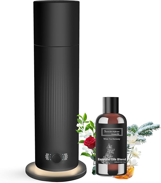 Waterless Essential Oil Diffuser, Scent Air Machine for Home with Hotel Scent Oil, Covers Up to 1000 Sq.Ft, Adjustable Mist & Timer, Hotel and Commercial Use