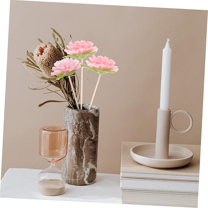 DECHOUS 5pcs Natural Rattan Aroma Diffuser Sticks with Flower Top for Essential Oil Diffusion Fragrance and Home Decor Suitable for Vases and Aromatherapy Bottles