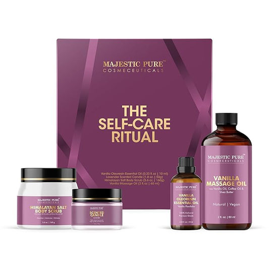 Majestic Pure Spa & Pamper Set | Gift Set of 4 | Relaxing Self-Care Essentials for Home Spa Experience
