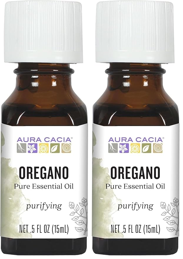Aura Cacia 100% Pure Oregano Essential Oil, GC/MS Tested for Purity, 15 ml, Origanum vulgare, 0.5 Fl Oz (Pack of 2)