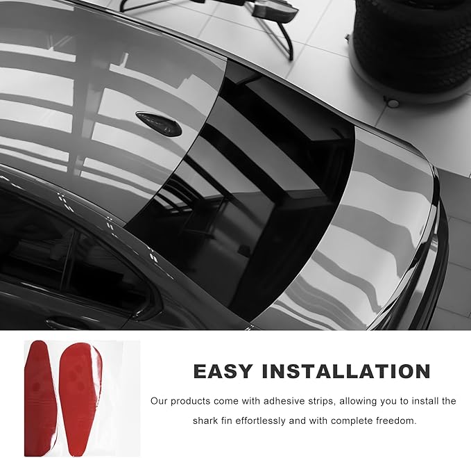 10 PCS Diffuser Shark Fin Kit, Waterproof Air Vortex Generator Spoiler Replacement Set, Universal Roof Wing Decoration Noise Reduction for Cars Trucks SUVs (Black, Rounded)