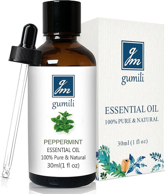 GM Gumili Peppermint Oil for Diffuser, Hair, Spray, Soap, Body Wash, 100% Pure Peppermint Essential Oil - 30ml