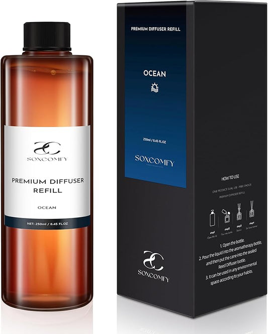 Diffuser Oil Luxury Essential Oils for Diffuser Refill & Air Freshener,Long-Lasting Natural Home Fragrance and Hotel Scent for Diffusers - 8.45 Fl.oz(250ml), Ocean
