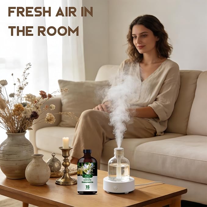 Honeysuckle Essential Oil – MLYNKL Honeysuckle Oils 16.33 fl oz for Diffusers, Humidifiers, Massage, DIY Candles, Soap, Cleaning, Home, Yoga, Office, Gifts - 490 ml