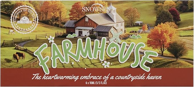 Farmhouse Essential Oils Set for Diffusers for Home, Soap & Candle Making Scents, Roasted Chestnuts,Buttery Toffee, Garden Herbs, Cozy Linen, Maple Syrup, Weathered Wood, 6x10ml
