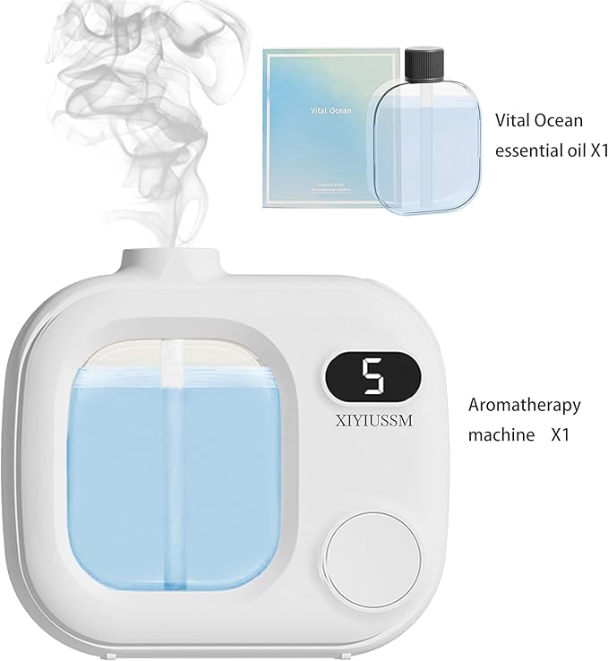 Waterless Essential Oil Diffuser Portable Cordless Aromatherapy Scent Machine for Home Office Car Large Room Battery Powered Ultrasonic Diffuser with 5 Mist Modes for Bedroom Classroom Travel