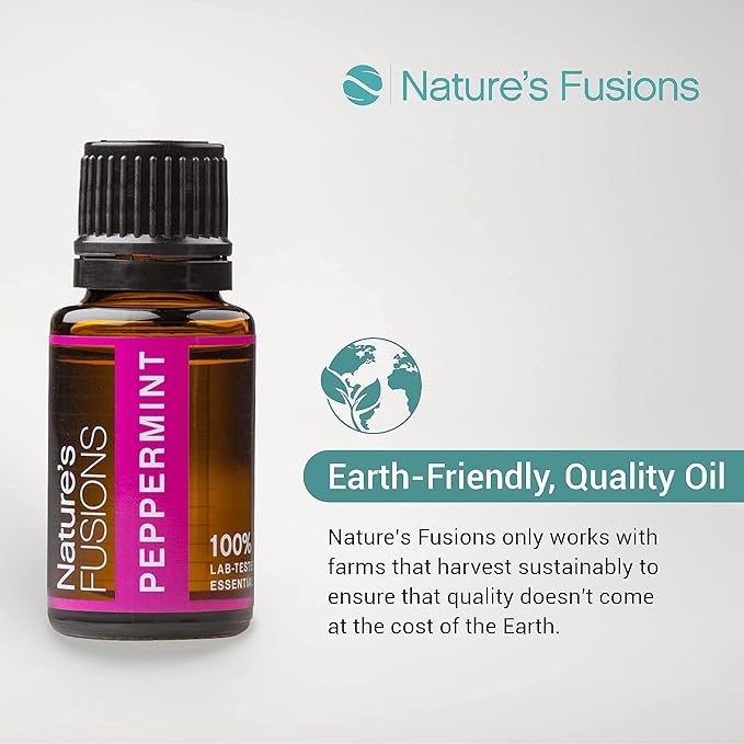 Nature's Fusions Peppermint (Supreme), 100% Pure and Natural Essential Oils, Undiluted, Therapeutic Grade for Aromatherapy and Topical Use, .5 Fl Oz (Pack of 1) (15 mL)