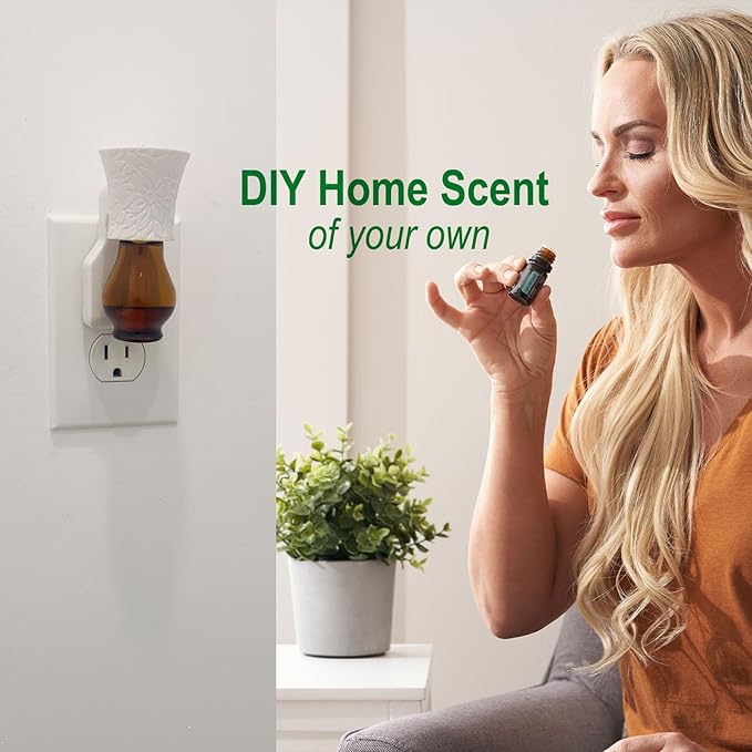 Blank Plug in Air Freshener Polarized Wall Plug Oil Diffuser for DIY Characteristic Home Scent from Natural Essential Oil, EO+Water, Fragrance Refill (2-Set White)