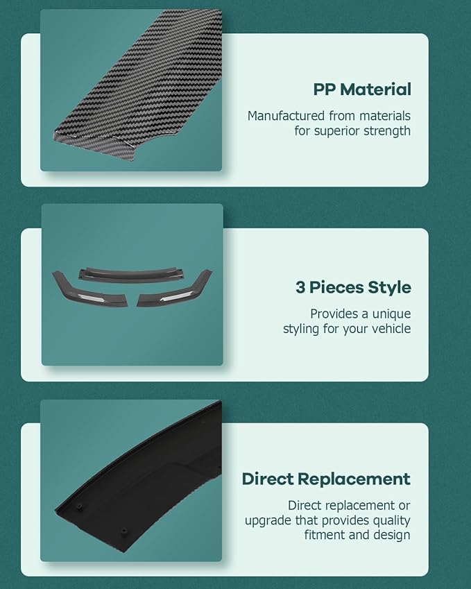 SCITOO Plastic Front Lip Spoiler fits for 2016-2020 for BMW for M2 F87 Glossy Carbon Look Front Bumper Lip