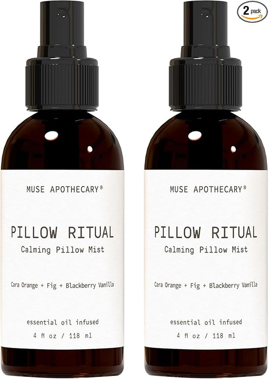 Muse Apothecary Pillow Ritual - Aromatic, Calming and Relaxing Pillow Mist, Linen and Fabric Spray - Infused with Aromatherapy Essential Oils - 4 oz, Cara Orange + Fig + BlackBerry Vanilla, 2 Pack
