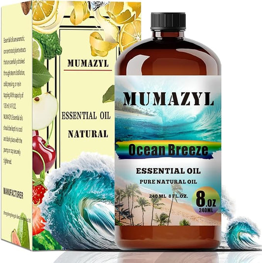Ocean Breeze Essential Oil, Ocean Breeze Oil 8 Fl Oz 240ML for Diffuser Humidifier Yoga Cleaning DIY Candle Soap Making MUMAZYL Essential Oils