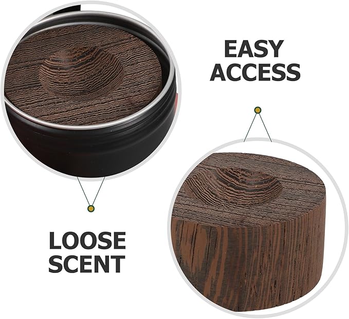 MAGICLULU Small Wood Essential Oil Diffuser with Scented Aroma Pad Mini Passive Fragrance Diffuser for Home Office Car Bedroom Decor Aroma Wood Box