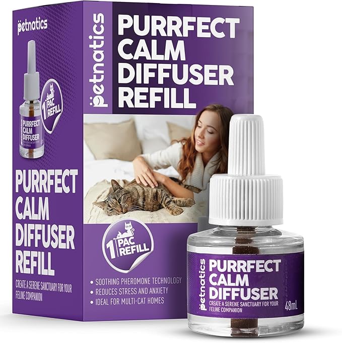 Cat Calming Diffuser Refill | 24/7 Soothing Pheromone Technology for Felines & Multi-Cat Homes | Long-Lasting Effect for up to 30 Days Fits Standard Pheromone Diffusers (2 Pack)