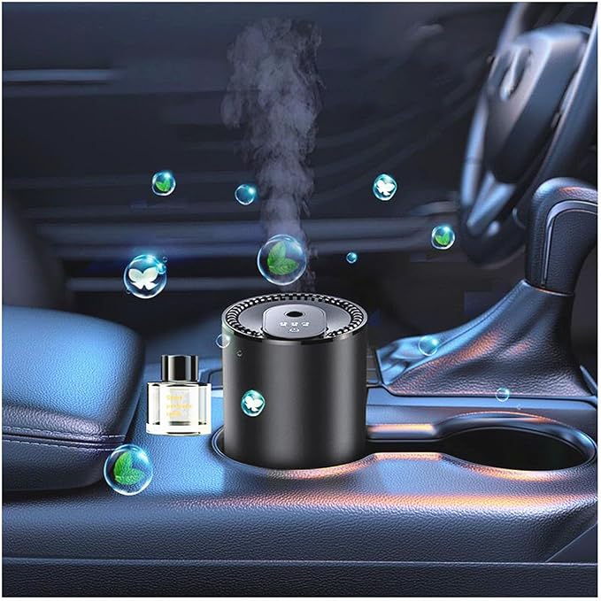 Smart Car Air Freshener 50ML Perfume Ultrasonic Mist Aromatherapy Diffuser Portable Humidifier for Car and Home Use Automatic Start and Stop 3 Modes 4 Freshness Principles(Charming Encounters)