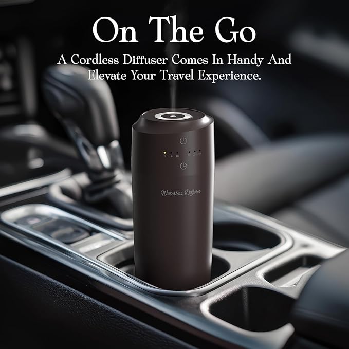 ARVIDSSON Waterless Diffuser for Essential Oil, Battery Operated Aromatherapy Diffuser, Waterless Essential Oil Diffuser, Wireless Scent Diffusers for Home, Car, Office