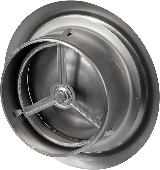 Repa Market ø6" Inch Stainless Steel Universal Diffuser - Adjustable Valve - Optimal Airflow - Air Intake, Exhaust Duct Ventilation - Round Metal Soffit Vent Grille Cover - Home Office, Wall Ceiling