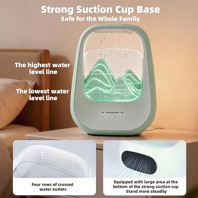8-in-1 White Noise Sound Machine with Aroma Diffuser, Rain Sound Machine for Sleeping, Stress Relief, Waterfall Sound Machine Night Light Timer for Bedroom Office Home Decor, Green
