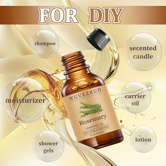 Rosemary Essential Oils 240ML, Pure Rosemary Essential Oil for Aromatherapy Diffuser - 8 Fl Oz