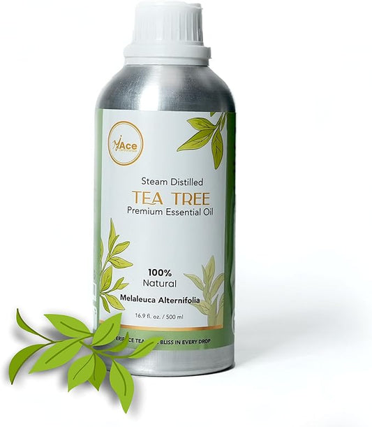 My Ace Tea Tree Essential Oil – 100% Pure & Natural, Premium Therapeutic Grade Oil for Face, Skin, Hair, Scalp, Diffuser & Aromatherapy – 16 fl oz with Dropper
