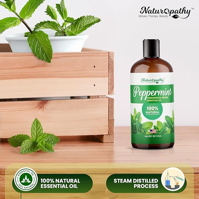 Naturopathy Peppermint Essential Oil, Therapeutic Grade, Premium Quality Perfect for Aromatherapy (16oz, Peppermint)