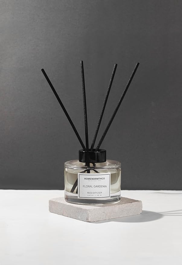 Gardenia Reed Diffuser Set - Luxury Fragrance Reed Diffusers for Home. Office, Bathroom, Kitchen and Home Decor - Long-Lasting Scent with Non-Toxic Oils (5.63 oz, 160ml)