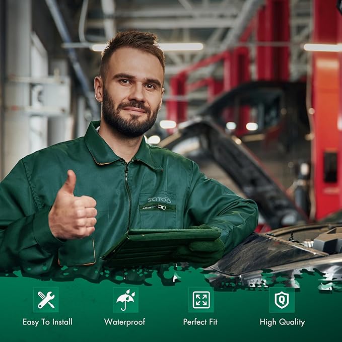 SCITOO Glossy Carbon Look Universal Front Bumper Canards Diffuser Lip Splitter Fins Bumper Splitters Aprons - 4PCS