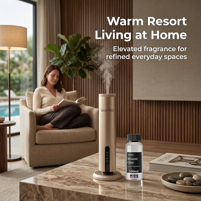 Scentia Miami One (My Way) Diffuser Oil Refill – Hotel Fragrance Oil Inspired by 1 Hotel Miami Beach – 120 mL – Lemon, Sandalwood & Cedar Long-Lasting Scent for Ultrasonic & Waterless Diffusers
