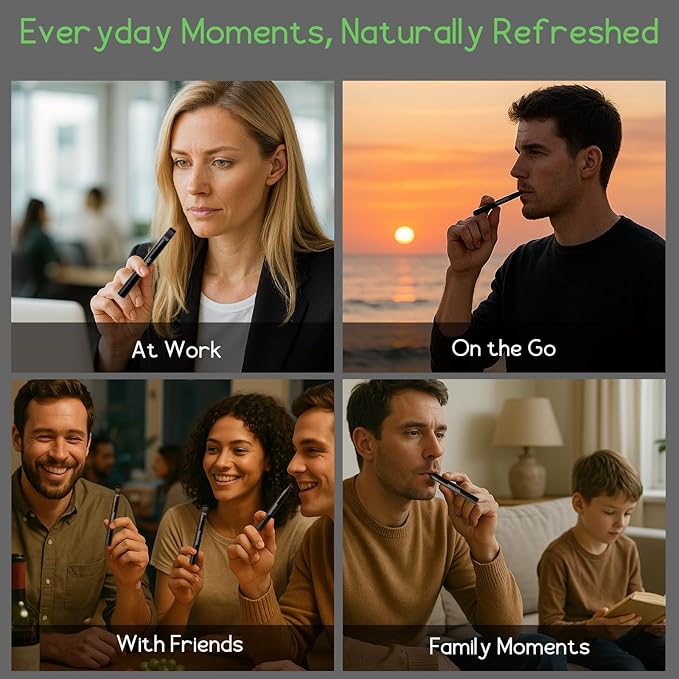 Natural Herbal Air Stick – Non Electric Long-Lasting Flavored Air Diffuser Refreshing Support Smokeless Inhaler– 4Pack for Quit Smoking & Stress Relief