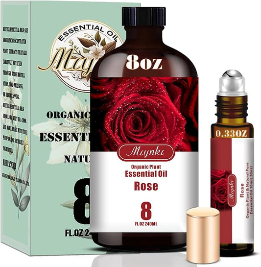 Rose Essential Oil – MLYNKL Rose Oils 8.33 fl oz for Diffusers, Humidifiers, Massage, DIY Candles, Soap, Cleaning, Home, Yoga, Office, Gifts - 250 ml