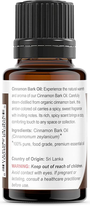 Viva Doria Ceylon Cinnamon Bark Oil - 100% Pure, Natural, Undiluted, Food Grade Essential Oil, 15 mL (0.5 Fl Oz)