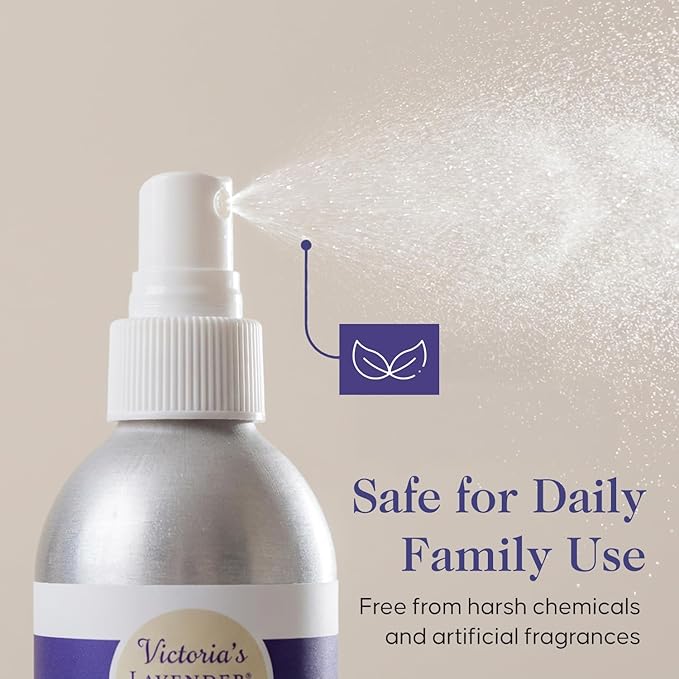 Victoria's Lavender Linen Spray - Aromatherapy Pillow Mist & Linen Spray for Bedding, Soothing Lavender Essential Oil Pure Blend for Bed & Pillows, Relaxing, Handmade in Oregon, Made in USA (8 oz)