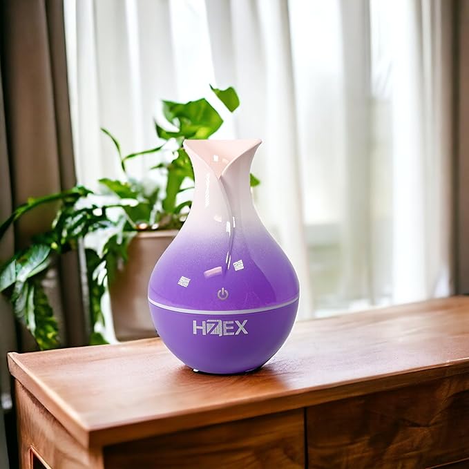 HZEX Spiral Essential Oil Diffuser with 7 Color Changing Lights and 5V USB Cable for Home Office, 130ml Mist Humidifier Silent Aroma Diffusers, Variant Colors (Orchid)