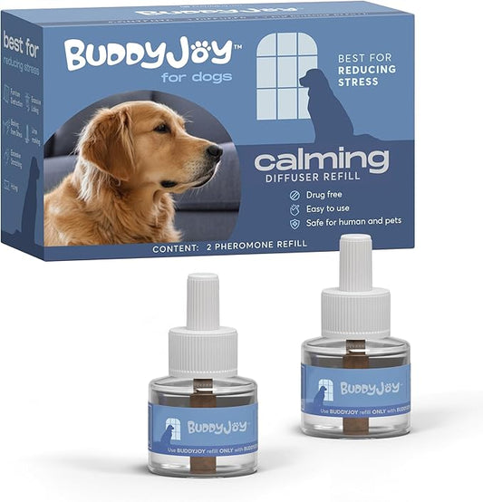 Dog Calming Diffuser Refills – Long-Lasting 30-Day Formula with Pheromones for Stress Relief, Relaxation, and Anxiety Reduction in Dogs Easy to Use – (2 Refills)