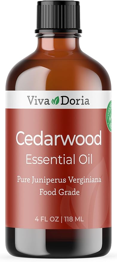 Viva Doria Cedarwood Essential Oil, 100% Pure, Natural Cedarwood Essential Oil, Undiluted, for Aromatherapy | Therapeutic Grade, 118 mL (4 Fluid Ounce)