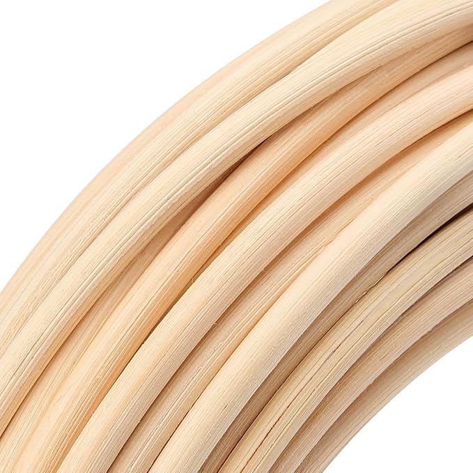 MOUYAT 2 Roll #8 Reed Spline, Each 66 Feet x 3/16 Inch Round Cane Webbing for Weaving, 20m x 5mm Chair Caning Supplies Wicker Repair Kit for DIY Craft, Decoration, Office Aromatherapy