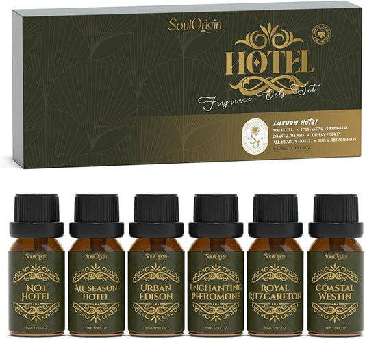 Soulorigin Hotel Diffuser Oils Gift Set, Hotel Collection Fragrance Oil, Luxury Scent Essential Oils Set for Diffuser Home, Inspired by The Four Season and More Scents, Gift for Women and Men