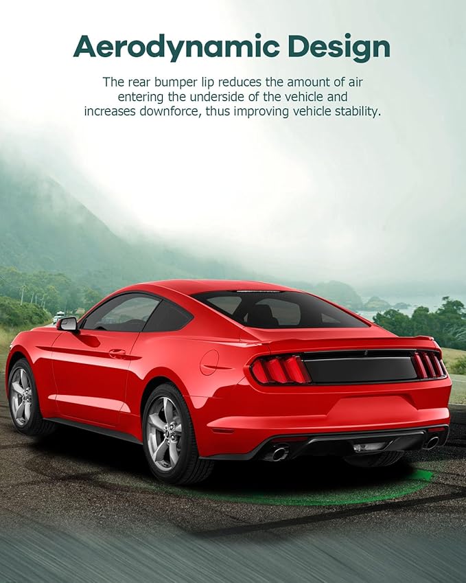 SCITOO Rear Bumper Lip 23" x 6" Universal Carbon Look Spoiler 5 Shark Fin Style Rear Lower Bumper Lip Diffuser