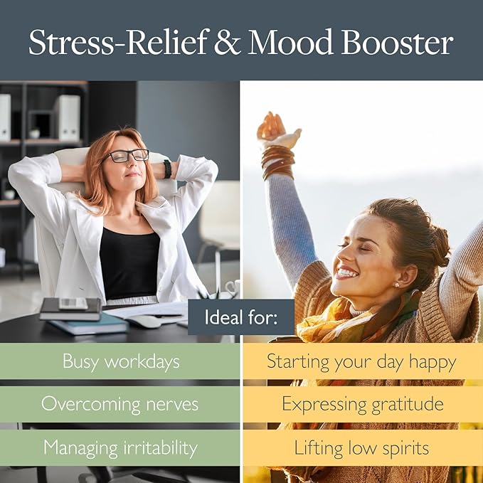 Scentered Aromatherapy Balm Sticks for Stress Relief & Positivity - Roll On Essential Oil Blends of Grapefruit, Lemon, Chamomile - Aromatherapy Gifts for Women - De-Stress & Happy