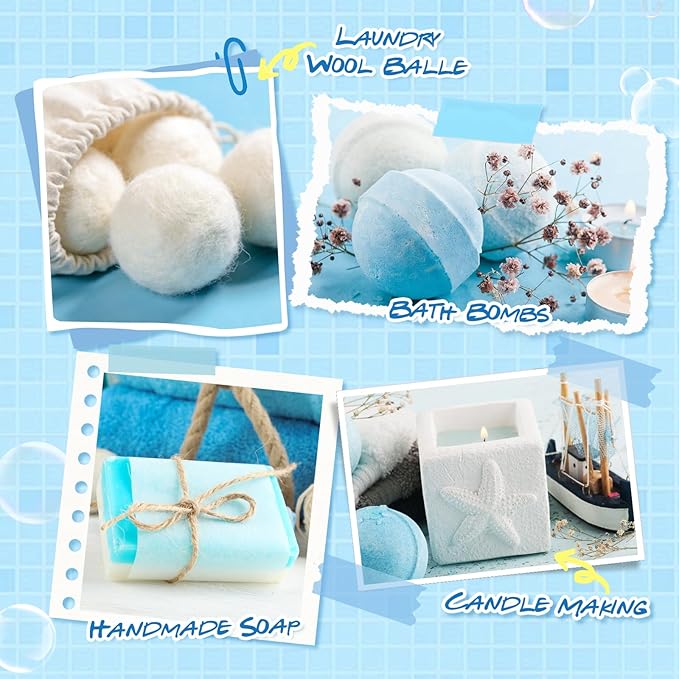 Essentials Oils for Laundry, Clean Fragrance Oils for Diffuser, Candle & Soap Making, Use with Wool Dryer Balls,Fresh Uplift,Citrus Summer, Ocean Fog, Falls Fresh, Santal & Vetiver, Blossoms & Berry
