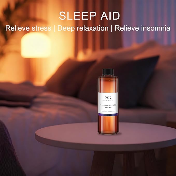 Diffuser Oil Luxury Essential Oils for Diffuser Refill & Air Freshener,Long-Lasting Natural Home Fragrance and Hotel Scent for Diffusers - 8.45 Fl.oz(250ml), Lavender & Sandalwood
