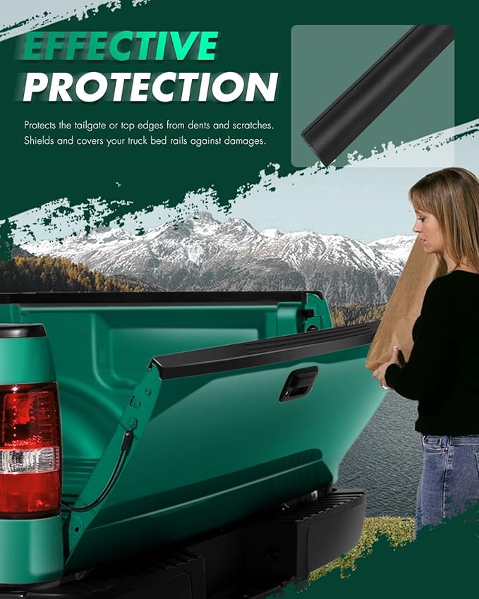 SCITOO 1PC Tailgate Molding Cap 1999-2007 for Ford F-250 F-350 Super Duty Accessories Matte Black Top Rear Tailgate Moulding Trim