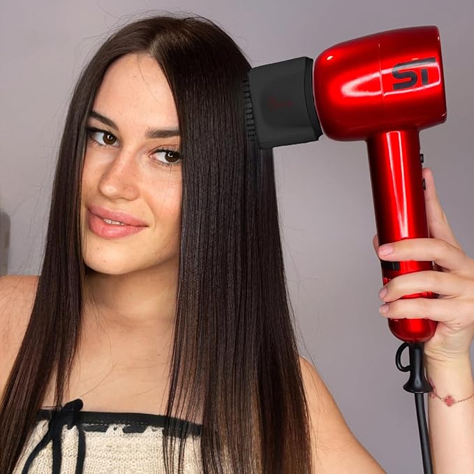 Supreme Trimmer Hair Dryer Negative Ion 110,000 RPM | Fast Drying & Low Noise Blow Dryer 1400W Brushless Motor | Magnetic Attachments, 3 Heat & 3 Speed Settings + Cool Shot | SHD347