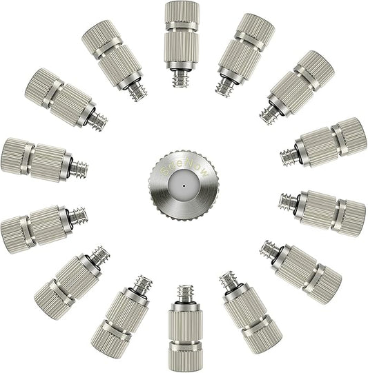 High Pressure Outdoor Anti-drip Fogging Spray Head Outdoor Cooling Misting System Nozzle, UNC 10/24 Stainless Steel Misting Nozzles 0.012" Orifice (0.3mm), Silver Tone,15 Pcs