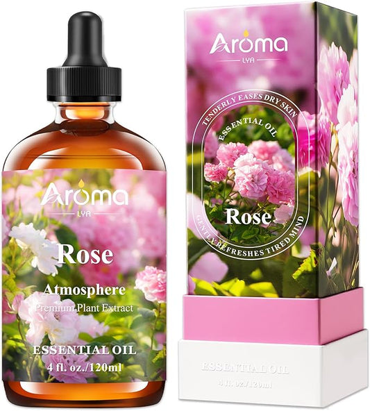 Rose Essential Oil in Premium Gift Box - Essential Oils for Home Diffusers - Perfect Self-Care & Spa Gift for Women 4 Fl Oz Valentines Day Gifts for Her
